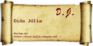 Diós Júlia névjegykártya