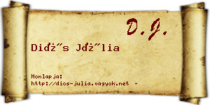 Diós Júlia névjegykártya